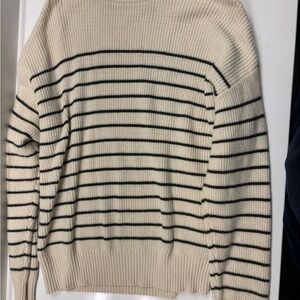 Striped Cream and Black Sweater